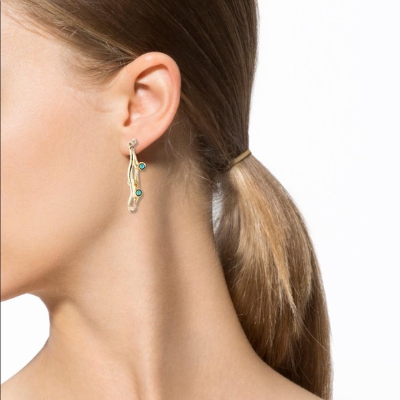 Kara Ross Hoop Earrings Amethyst gems - Picture 3 of 8